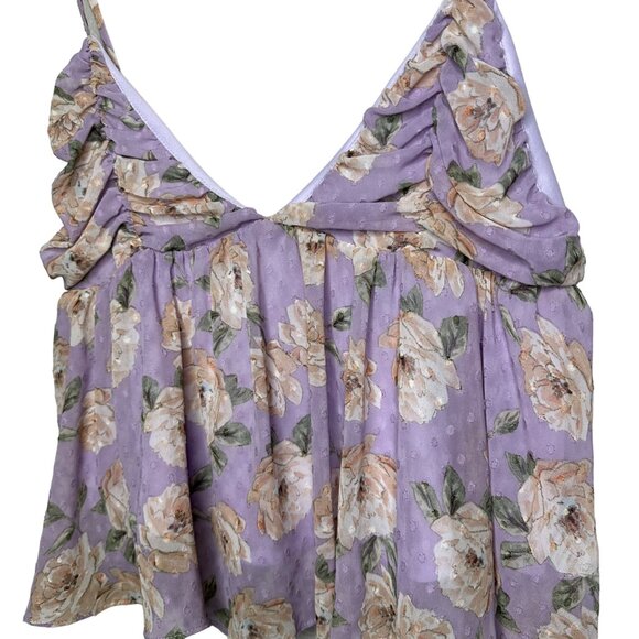 Sage The Label Viola Floral Cami Top Size Large Purple Spring New - Picture 2 of 6